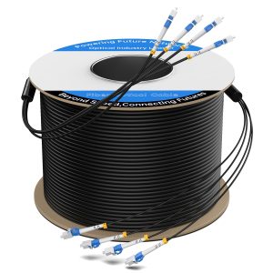 OS2 4-fiber armored cable drum (listing original) OS2 Armored Fiber Optic Cable — LC to LC, 4-Fiber Single Mode 9/125μm G.657.A2, Outdoor TPU