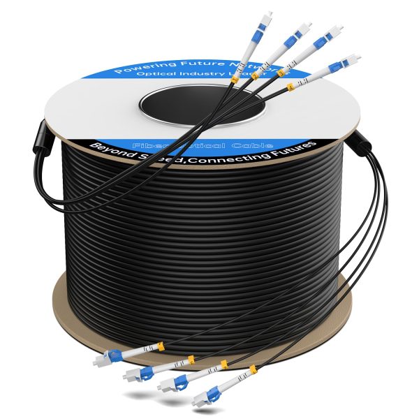 OS2 Armored Fiber Optic Cable — LC to LC, 4-Fiber Single Mode 9/125μm G.657.A2, Outdoor TPU